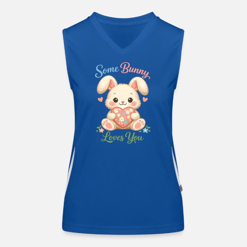 Süßer Osterhase mit buntem Ei  Funktionelles Kontrast-Tank Top für Frauen