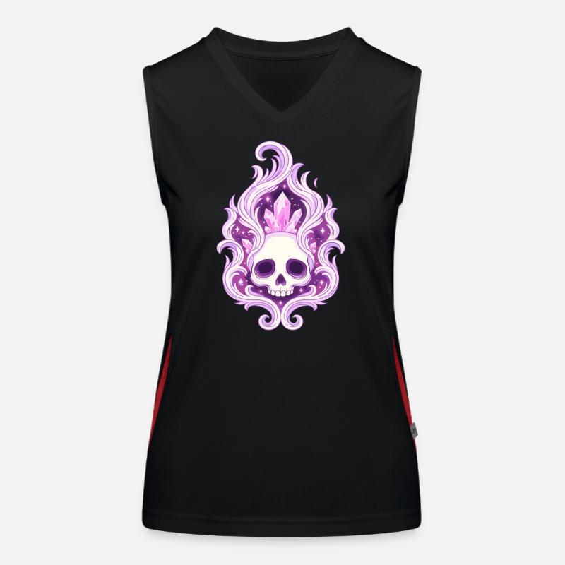 Crystal Skull Flame Spell Women's Functional Contrast Tank Top