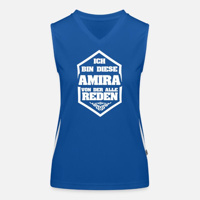 Spruch Amira Funktionelles Kontrast-Tank Top für Frauen