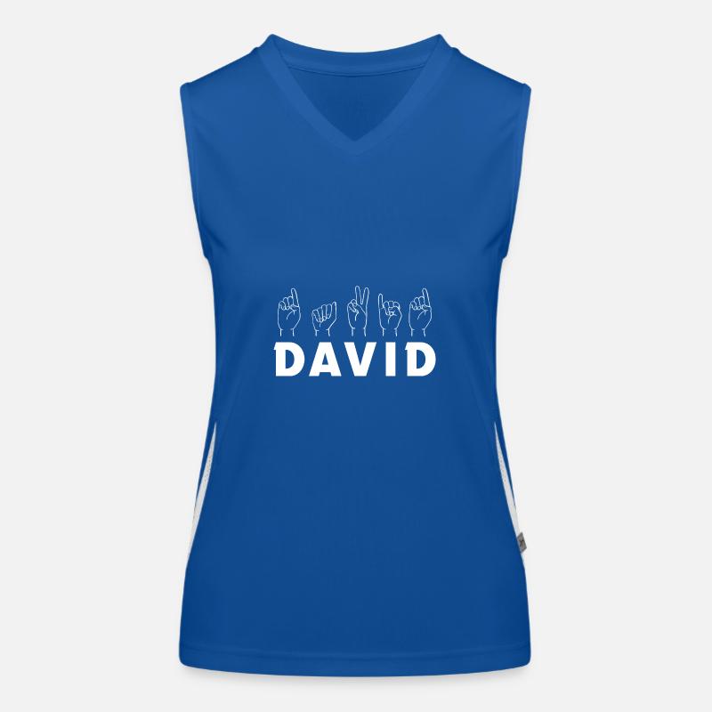 Gebärdensprache David Funktionelles Kontrast-Tank Top für Frauen