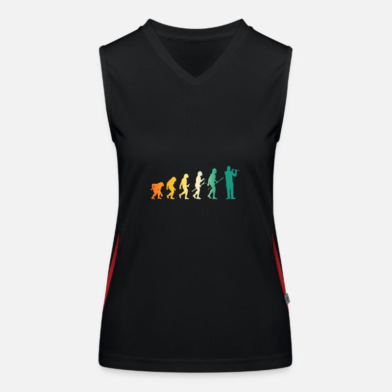 Flötist Evolution Querflöte Funktionelles Kontrast-Tank Top für Frauen