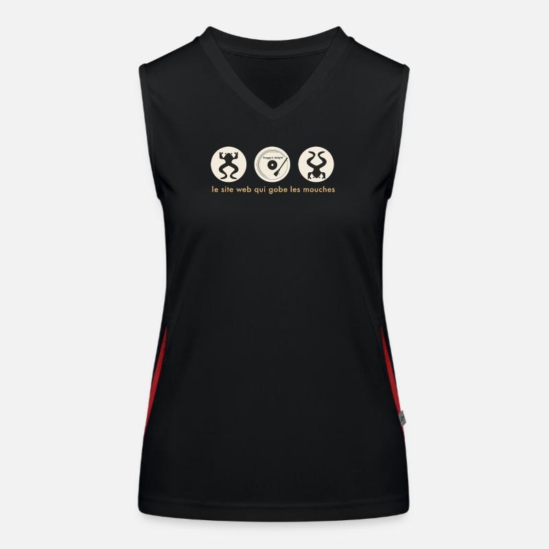 Frog DJ Circle Abzeichen Funktionelles Kontrast-Tank Top für Frauen