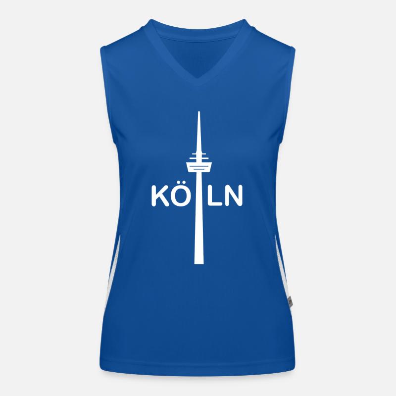 Fernsehturm das Wahrzeichen von Köln Funktionelles Kontrast-Tank Top für Frauen