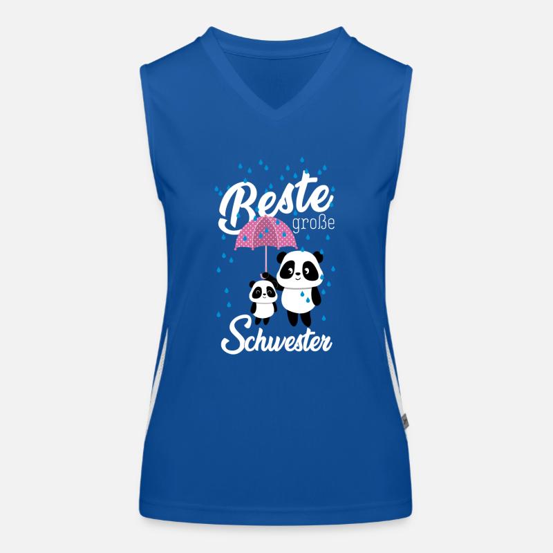 Beste große Schwester Panda Geschwister Mädchen Funktionelles Kontrast-Tank Top für Frauen