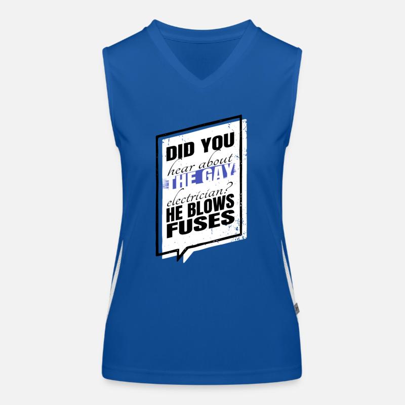 funny quote socket electrical activism Women's Functional Contrast Tank Top