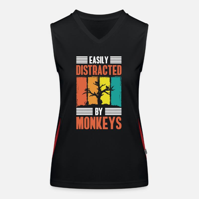 Monkey Symbols Kawaii Women's Functional Contrast Tank Top
