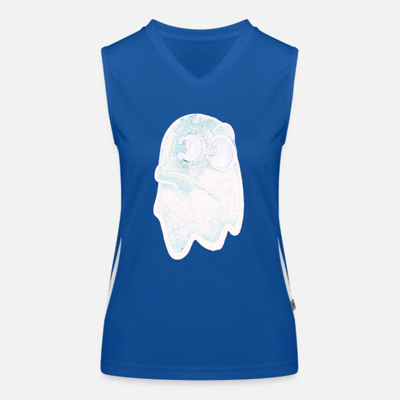 Lustig grimmig blickender Geist Funktionelles Kontrast-Tank Top für Frauen
