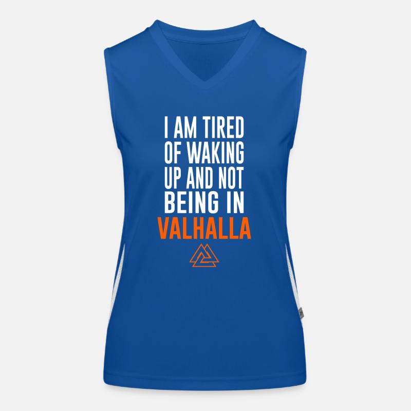 Wikinger lustiger Spruch Valhalla Valknut Funktionelles Kontrast-Tank Top für Frauen