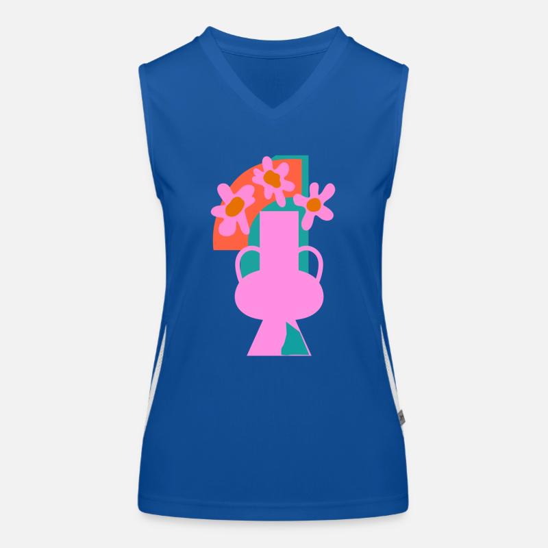 Collage de fleurs en pot Débardeur respirant contrasté Femme