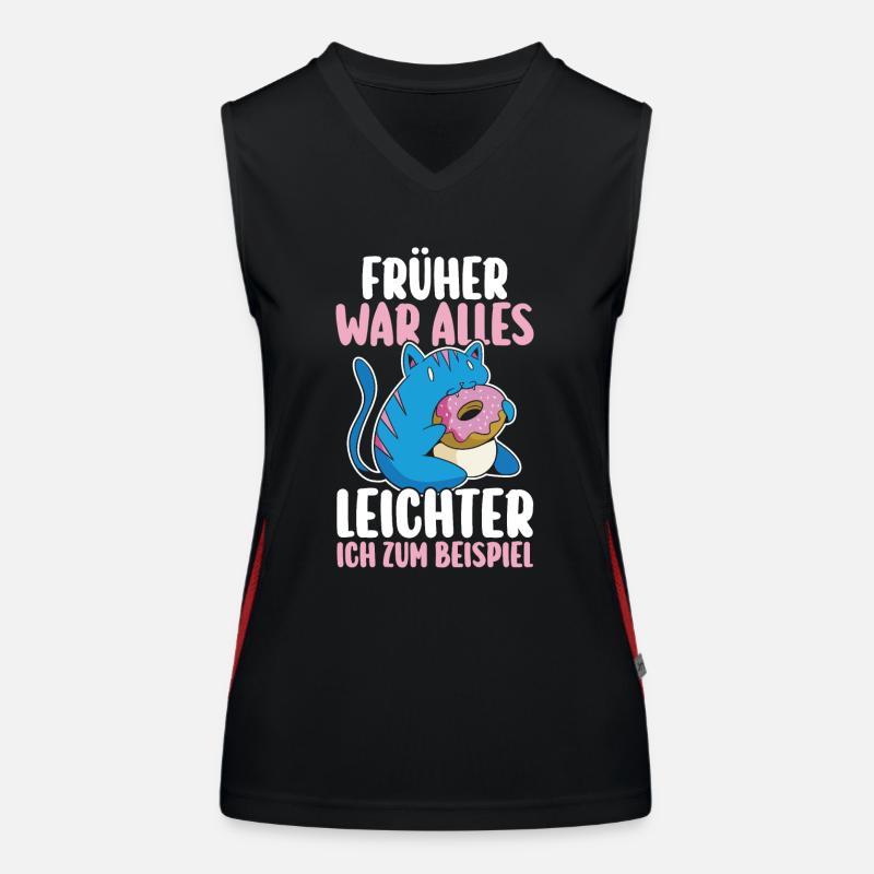 It used to be all lighter cat donut funny fun Women's Functional Contrast Tank Top
