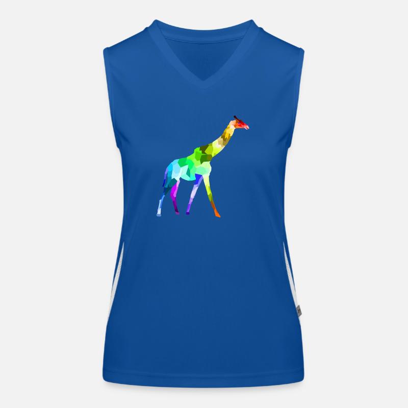 Bunte Regenbogen Giraffe Tiere Polygon Funktionelles Kontrast-Tank Top für Frauen