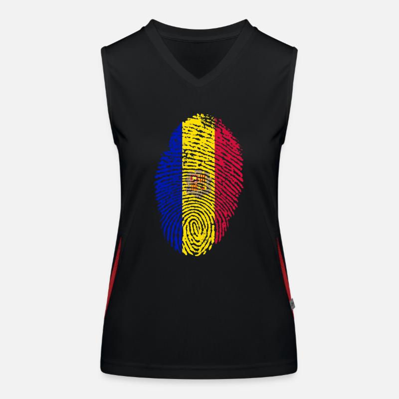 Drapeau d’Andorre Débardeur respirant contrasté Femme