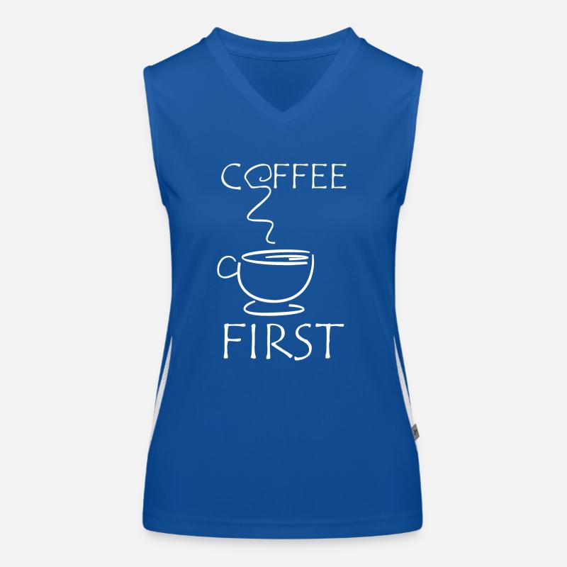 KAFFEE: Coffee first Funktionelles Kontrast-Tank Top für Frauen
