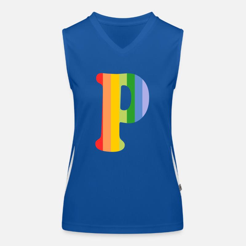 Buchstabe P Regenbogen Funktionelles Kontrast-Tank Top für Frauen