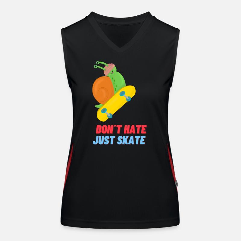 Don´t hate just skate Funktionelles Kontrast-Tank Top für Frauen