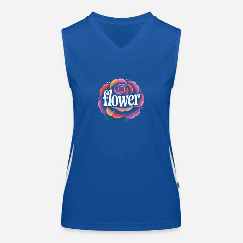 Blumen Logo - Cooles Gartendesign Funktionelles Kontrast-Tank Top für Frauen