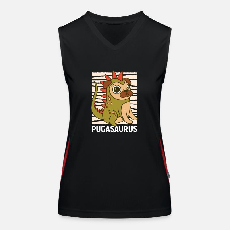 geschenk - mops pug hundeliebhaber pugasaurus Funktionelles Kontrast-Tank Top für Frauen