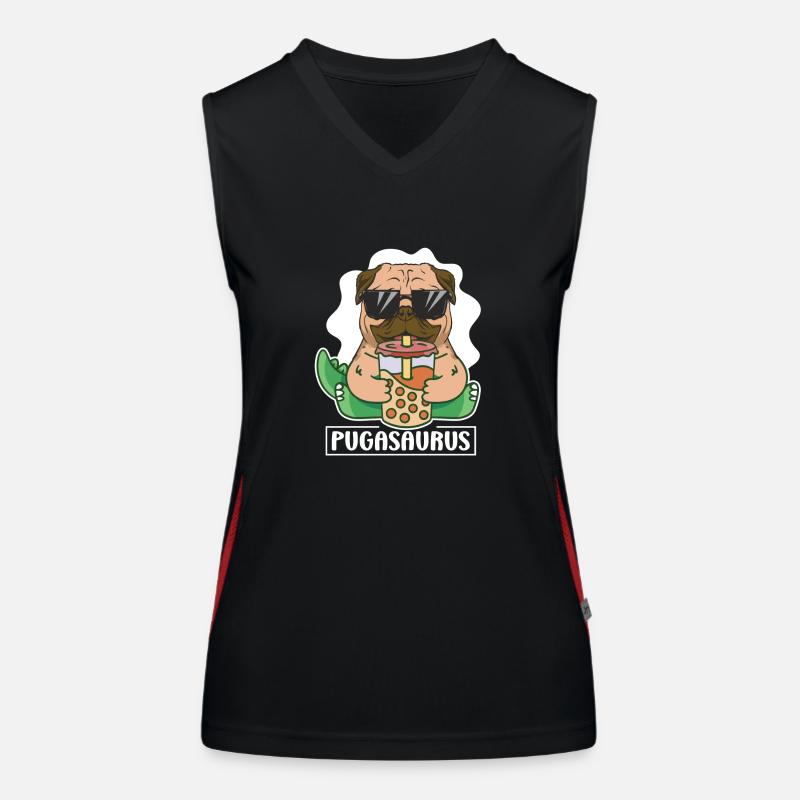 Geschenk - cooler mops mit sonnenbrille Funktionelles Kontrast-Tank Top für Frauen
