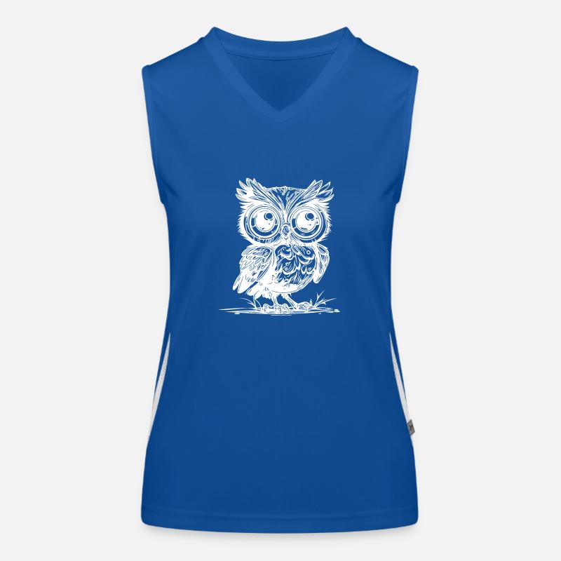 Wald Eule mit großen Augen Funktionelles Kontrast-Tank Top für Frauen