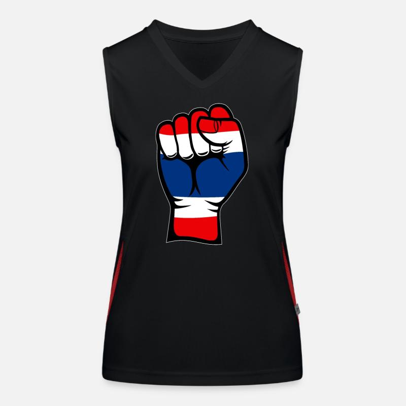Icône de la main du drapeau de la Thaïlande Débardeur respirant contrasté Femme
