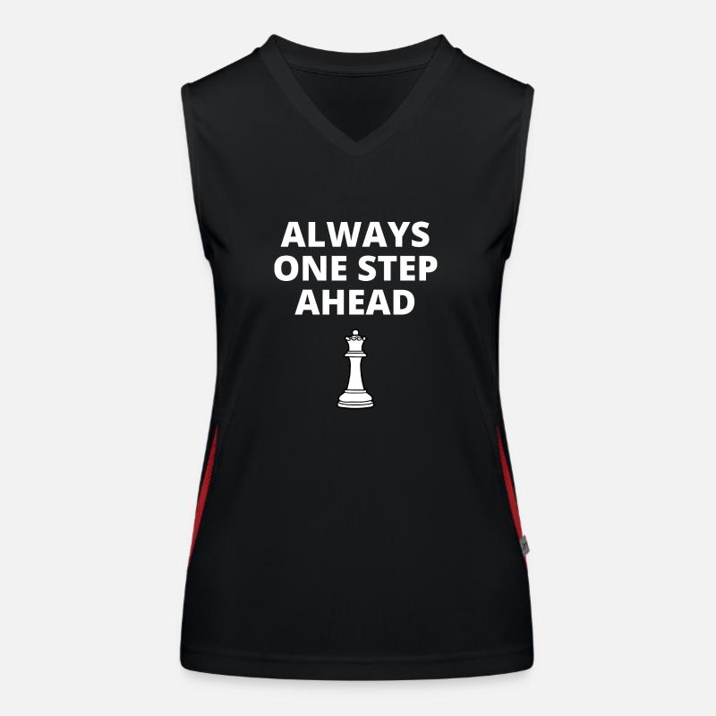 Schach Spruch Geschenk Schachmatt Queens Gambit Funktionelles Kontrast-Tank Top für Frauen