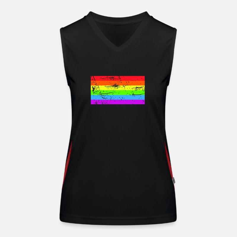 Regenbogenflagge Grunge Funktionelles Kontrast-Tank Top für Frauen