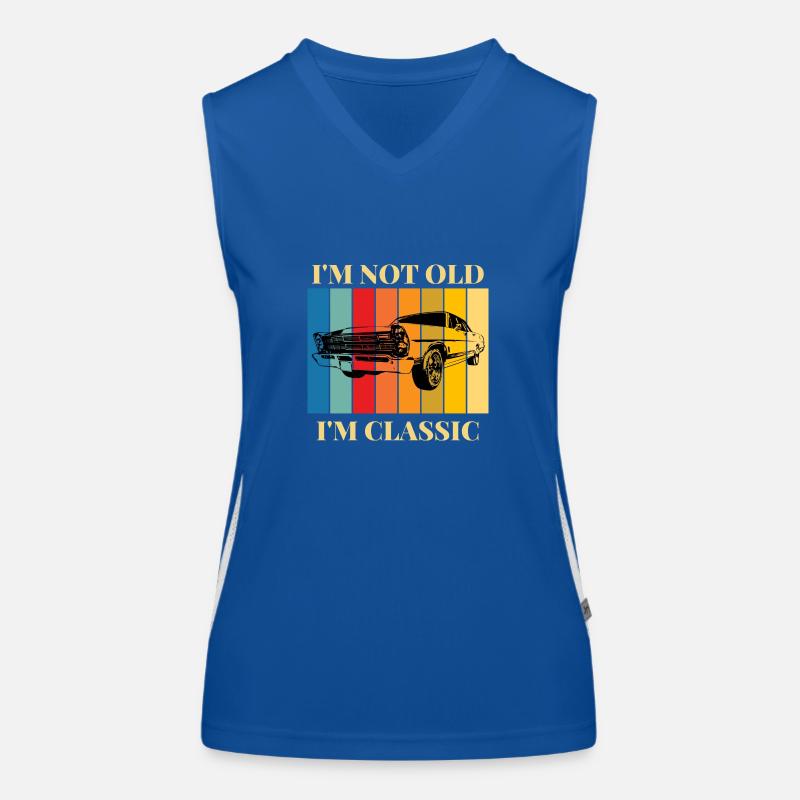 Ich bin nicht alt, ich bin ein Klassiker-Auto Funktionelles Kontrast-Tank Top für Frauen