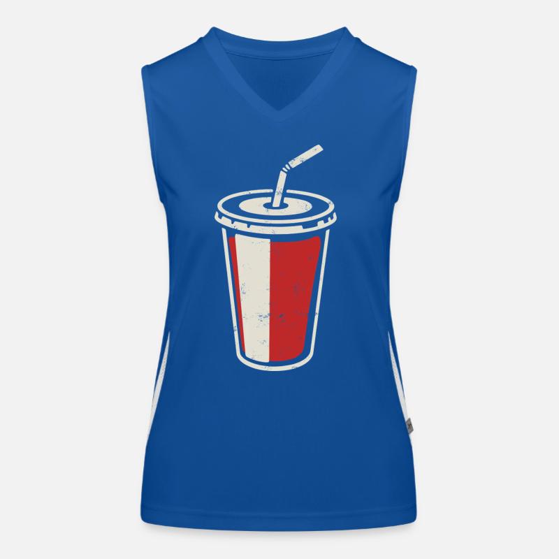 cup with straw - drink iced Women's Functional Contrast Tank Top