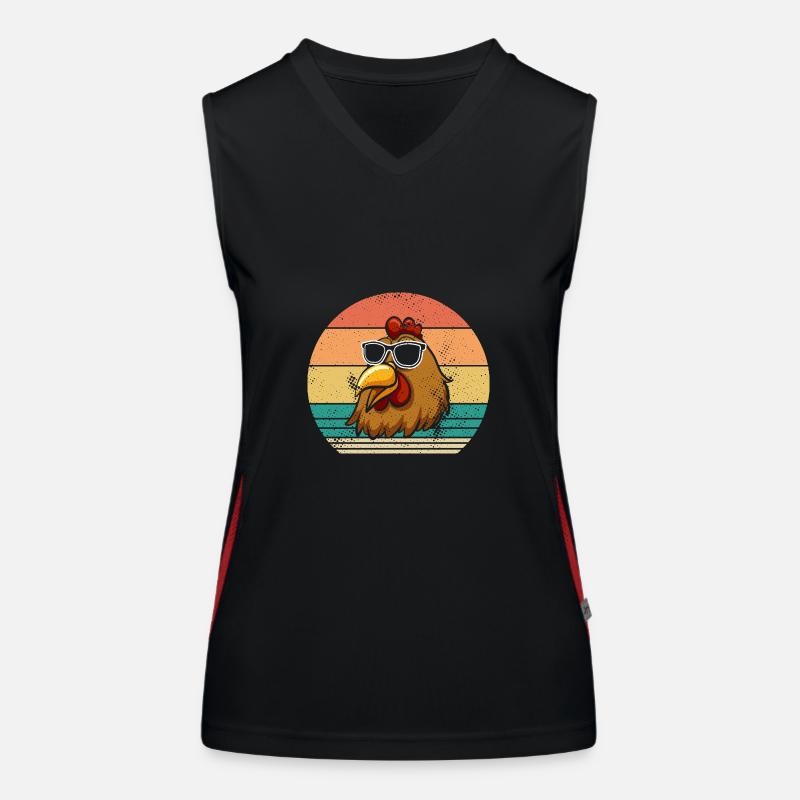 Chickens Hen Women's Functional Contrast Tank Top