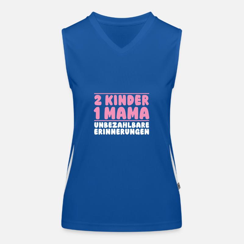 Mama Von 2 Kindern Funktionelles Kontrast-Tank Top für Frauen