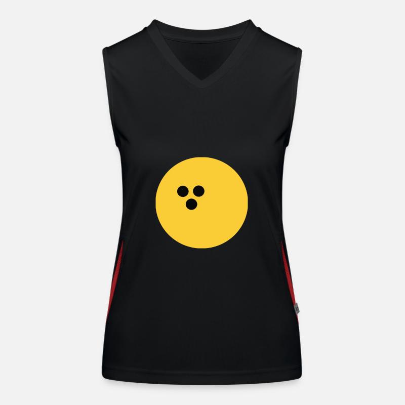 Boule de bowling, jaune de bowling Débardeur respirant contrasté Femme
