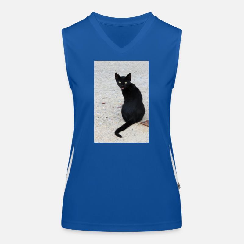 Chat noir Débardeur respirant contrasté Femme