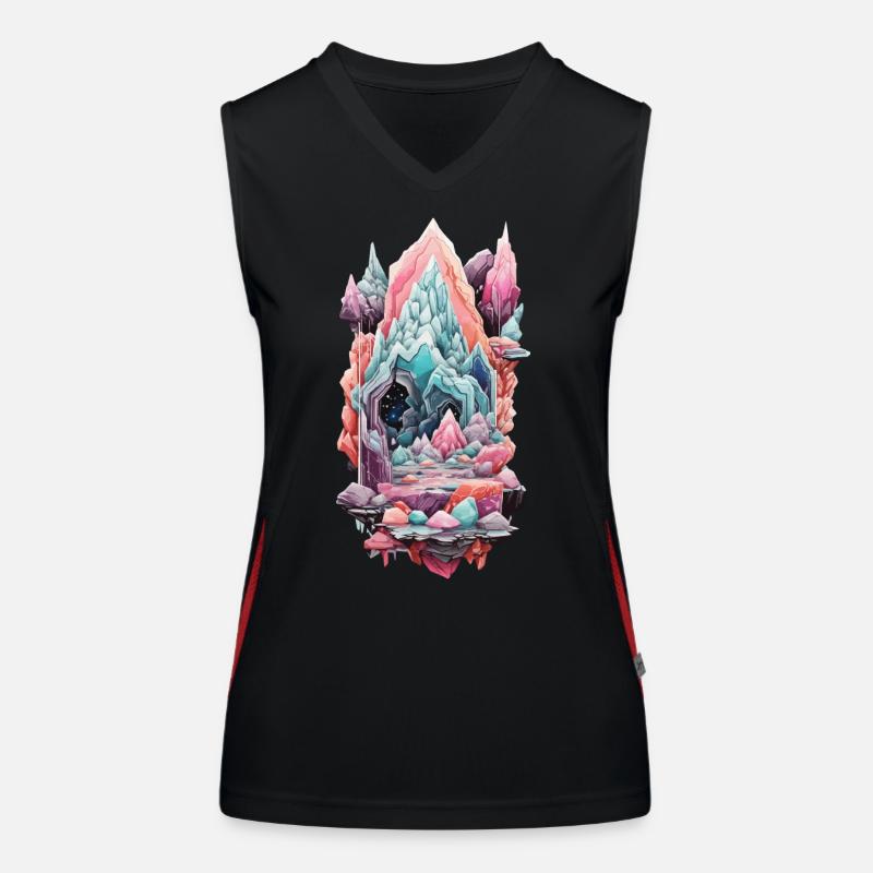 Geology Gemstone Geode Artwork Design Women's Functional Contrast Tank Top