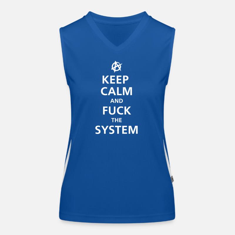 KEEP CALM AND FUCK THE SYSTEM Women's Functional Contrast Tank Top