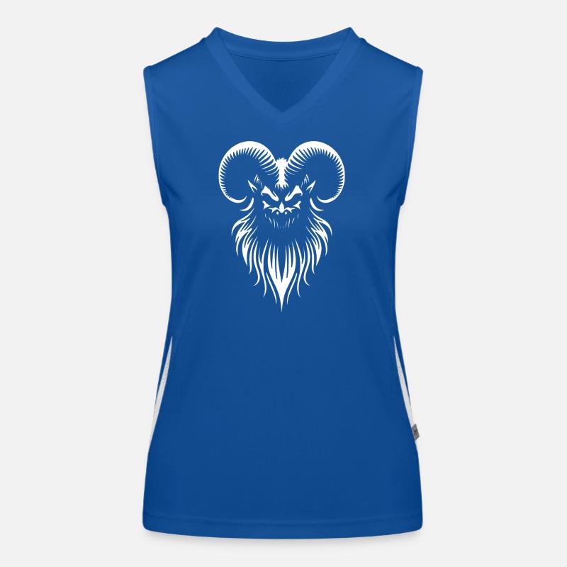 Dämonen Widderkopf - Gothic Ziegenbock Okkult Funktionelles Kontrast-Tank Top für Frauen