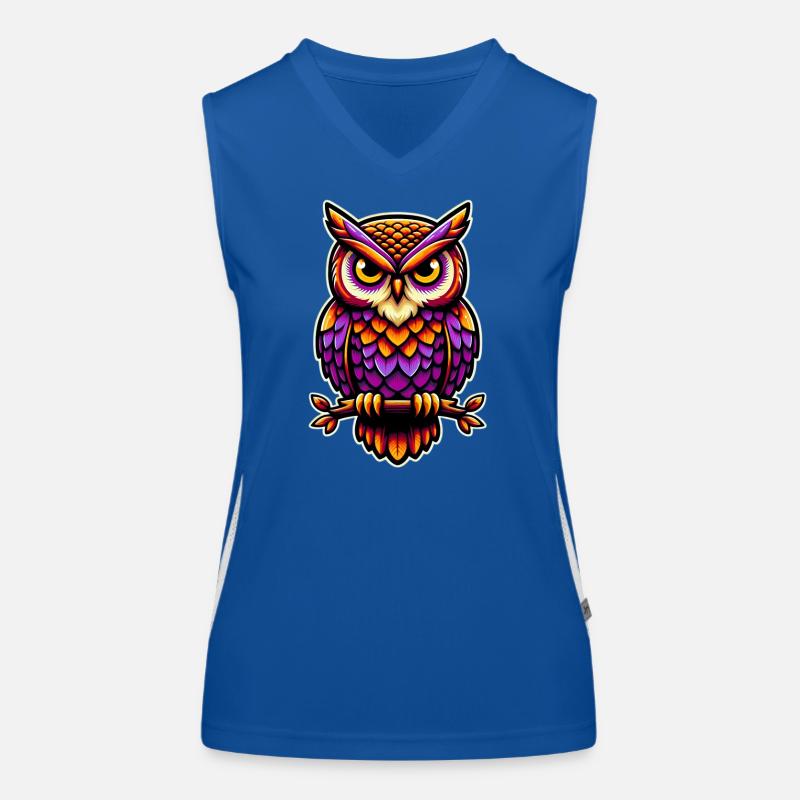 Eule Funktionelles Kontrast-Tank Top für Frauen