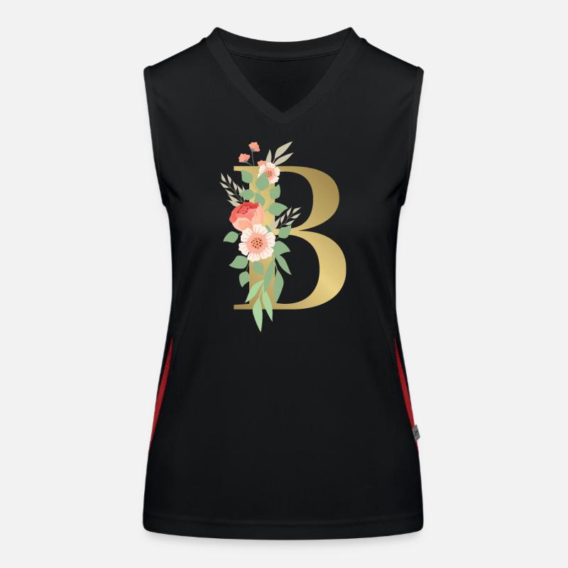 Eleganter Buchstabe 'B' mit Blumen Funktionelles Kontrast-Tank Top für Frauen