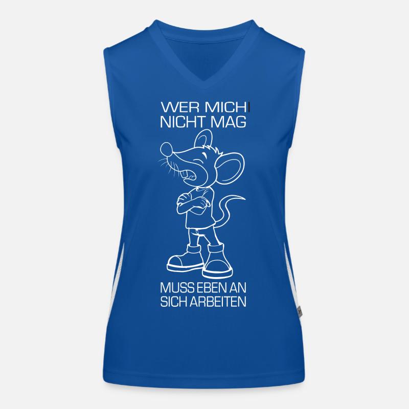 Maus mit Arbeitsmoral lustiger Spruch  Funktionelles Kontrast-Tank Top für Frauen
