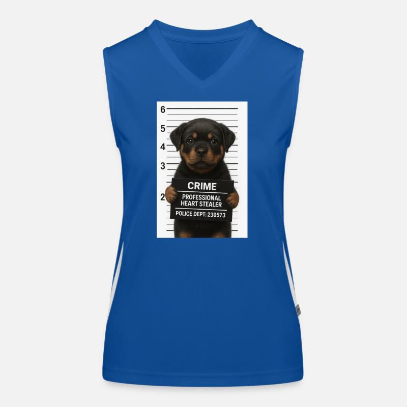Chiot Rottweiler – cœur volé Débardeur respirant contrasté Femme