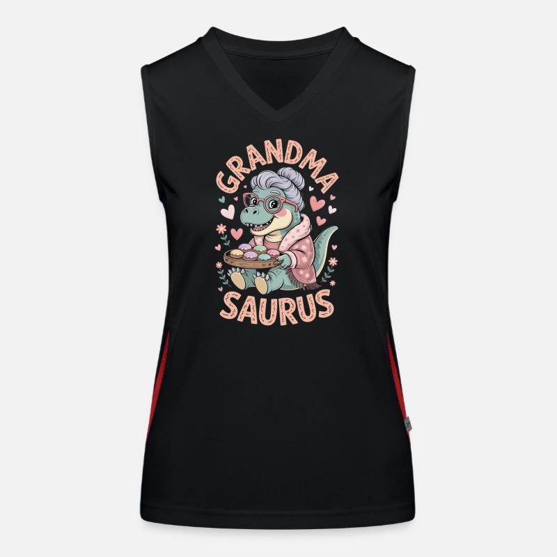 Oma Saurus Großmutter Funktionelles Kontrast-Tank Top für Frauen