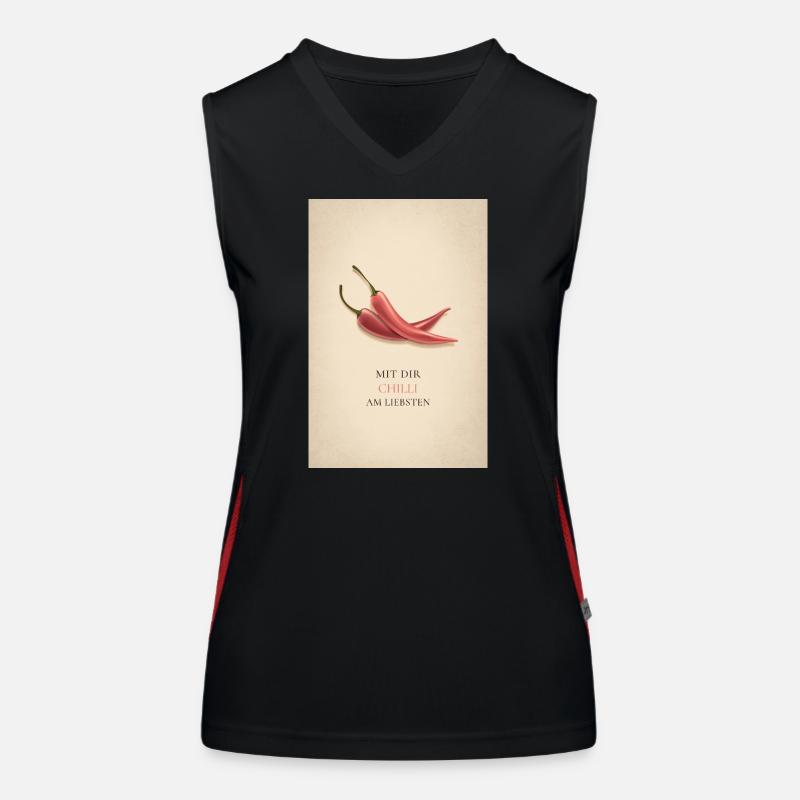 Mit dir Chilli am liebsten Funktionelles Kontrast-Tank Top für Frauen