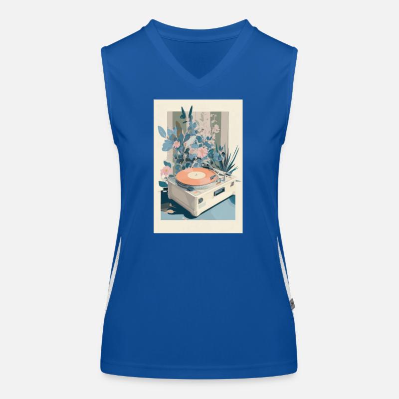 Retro Bloom Vinyl Traum Funktionelles Kontrast-Tank Top für Frauen