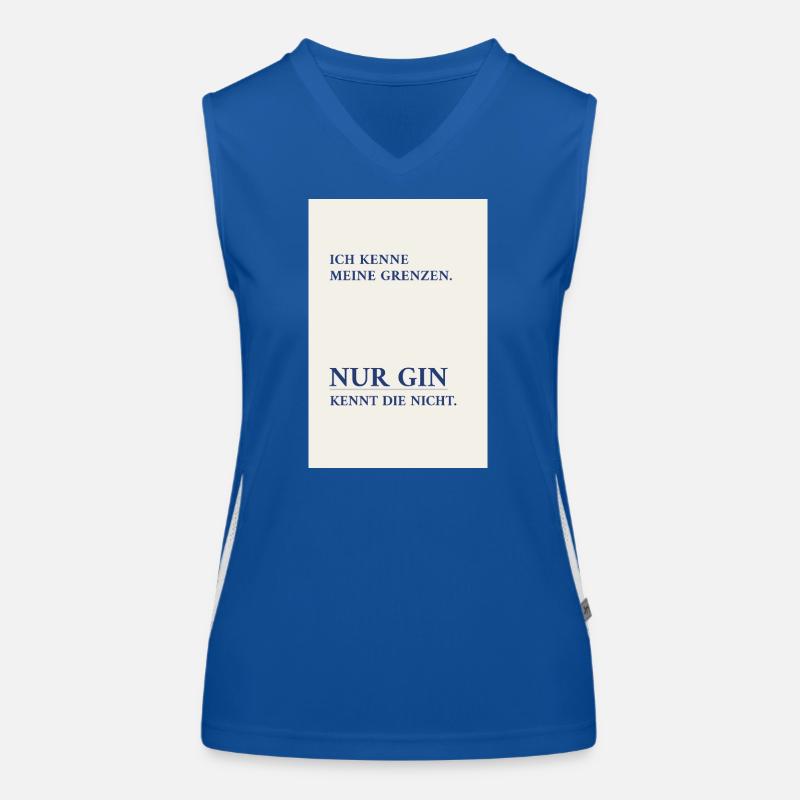 Gin Knows No Borders – Minimal Poster Women's Functional Contrast Tank Top