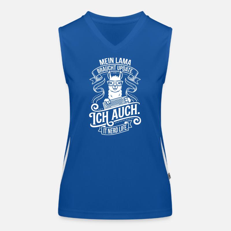 My llama needs an update Women's Functional Contrast Tank Top
