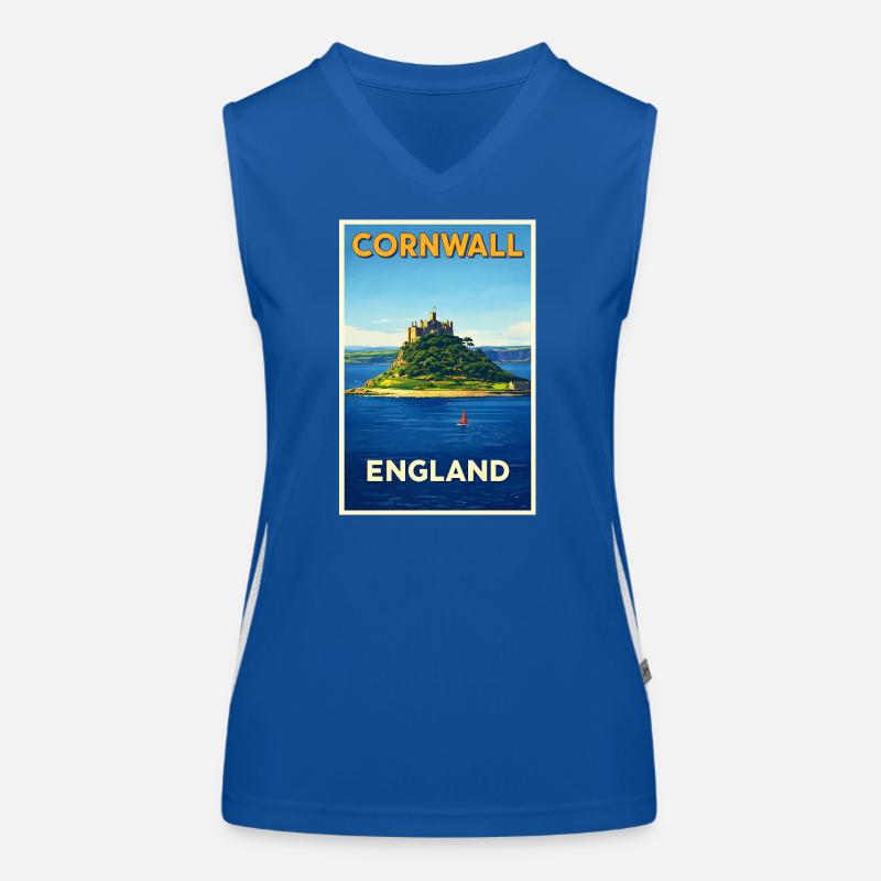 Cornwall England – Affiche de voyage rétro Débardeur respirant contrasté Femme