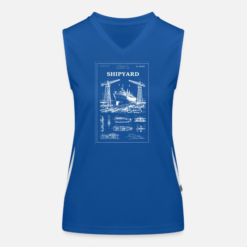 Werftkräne & Schiffe Funktionelles Kontrast-Tank Top für Frauen