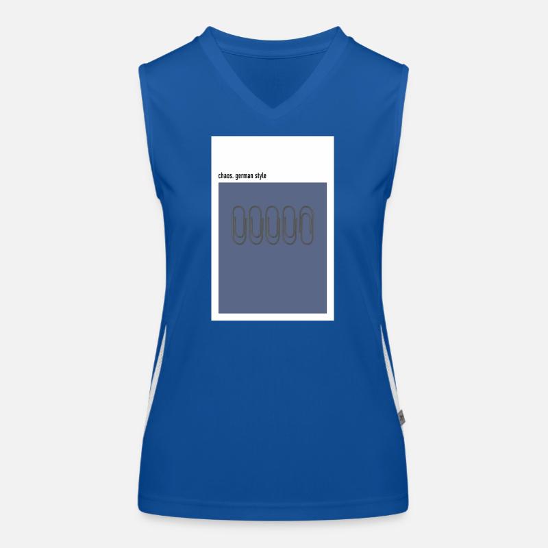 Chaos – German Style Minimal Poster Blue Women's Functional Contrast Tank Top
