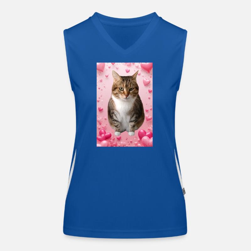 Missty chat avec des coeurs Débardeur respirant contrasté Femme