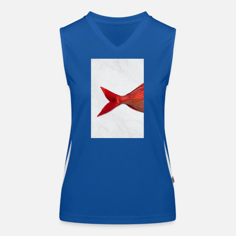 Roter Fisch Minimal Art Design Funktionelles Kontrast-Tank Top für Frauen