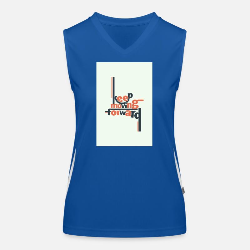 Keep Moving Forward Minimal Typografie Funktionelles Kontrast-Tank Top für Frauen